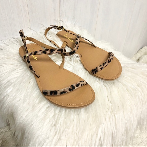 NWOT Lulu's Leopard Print Sandals - Picture 2 of 7